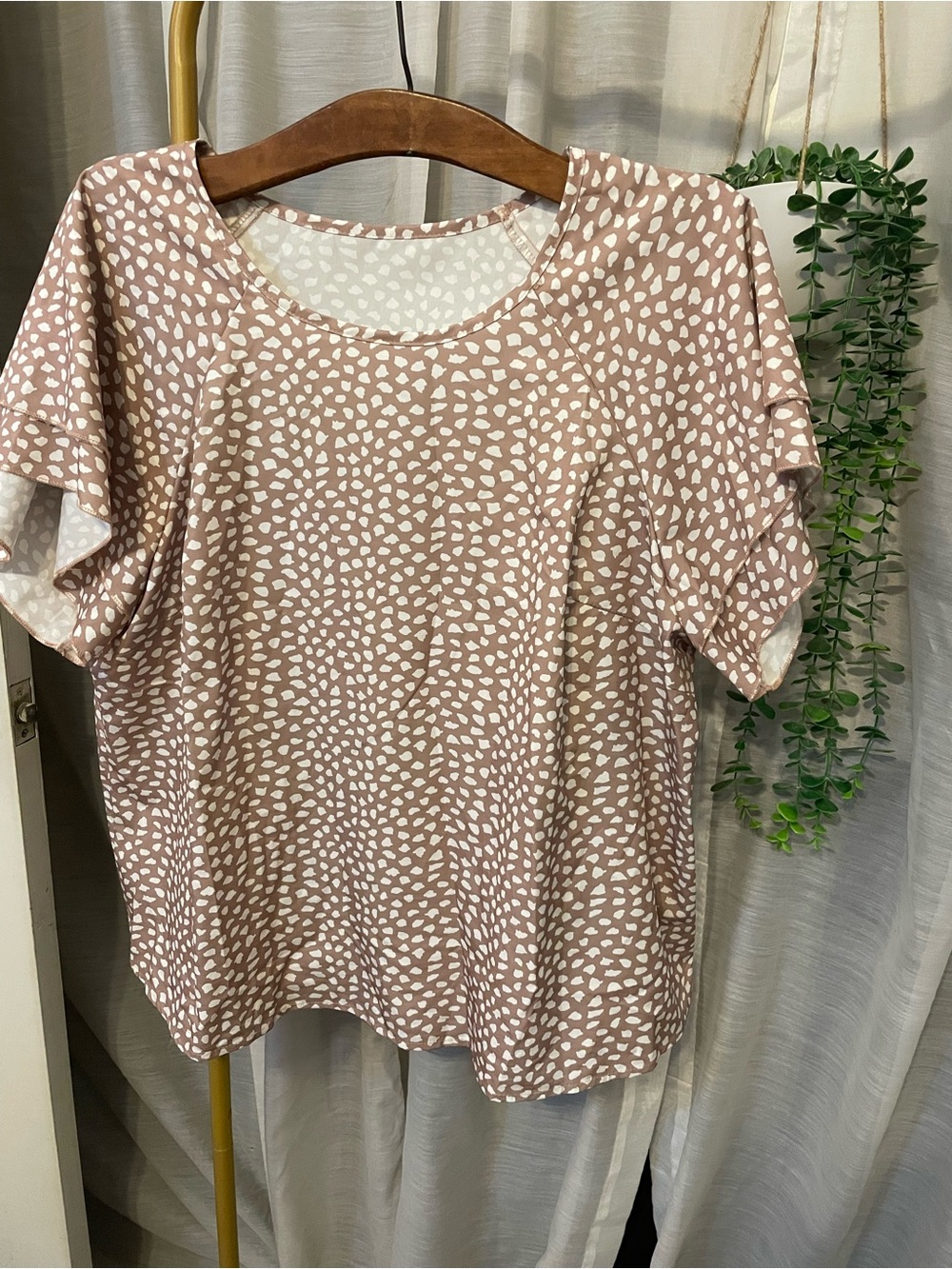 SHEIN animal -Print Short Sleeve blouse